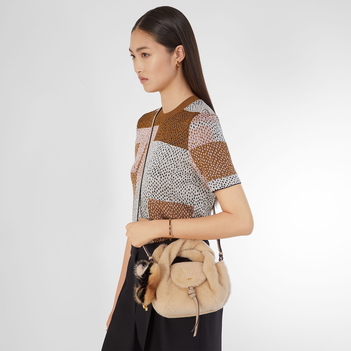 FENDI Fendi Spy Mini Beige shearling mini-bag - Image 2